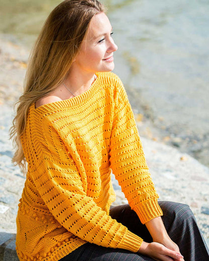 Anleitung Sommerpulli mit Rauten und Noppen
