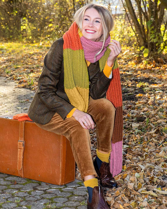 Anleitung Bunter Schal im Patentmuster