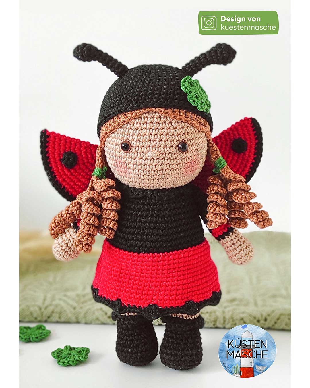 Anleitung Amigurumi Marienkäfermädchen Marieke