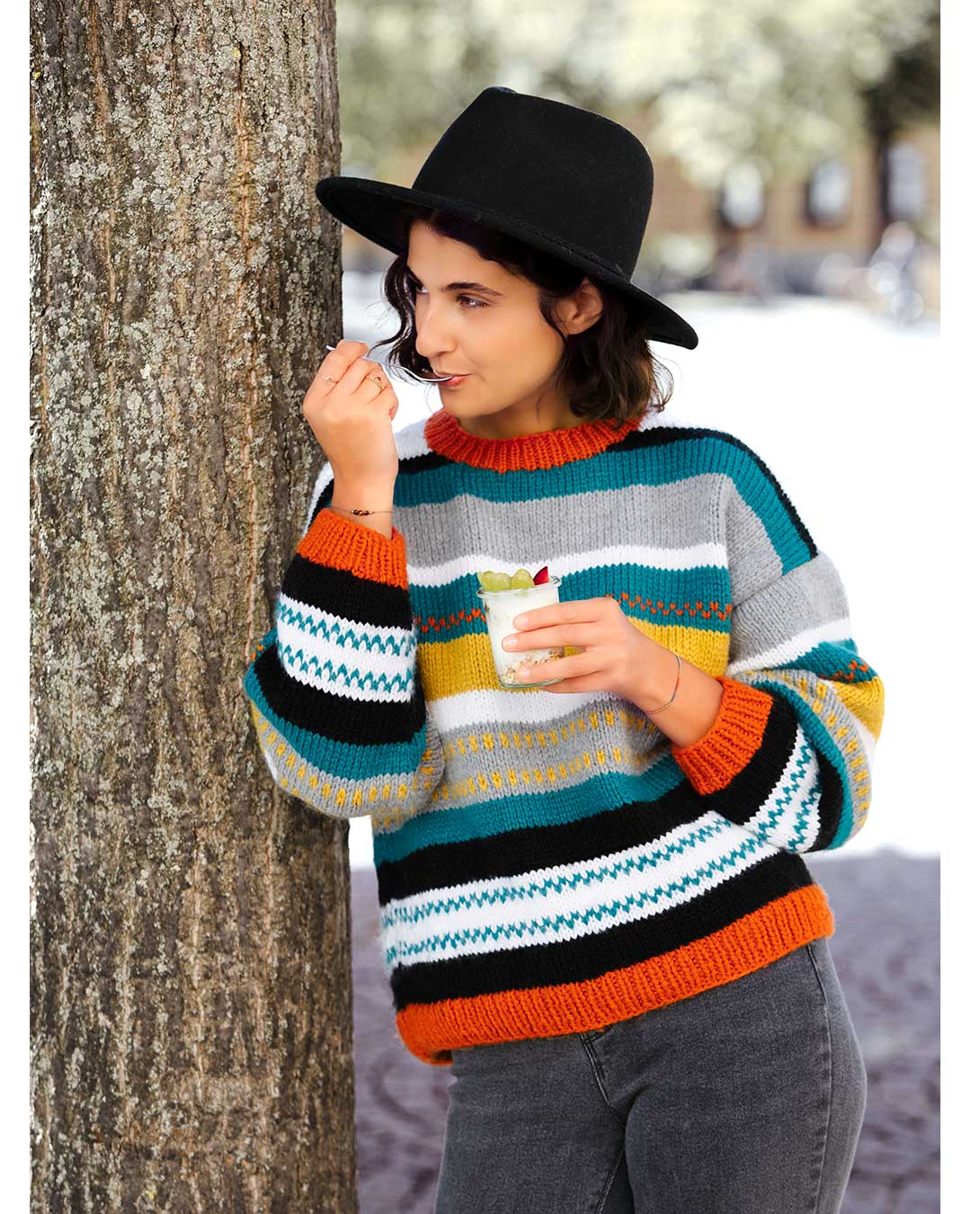 Pullover mit Streifen