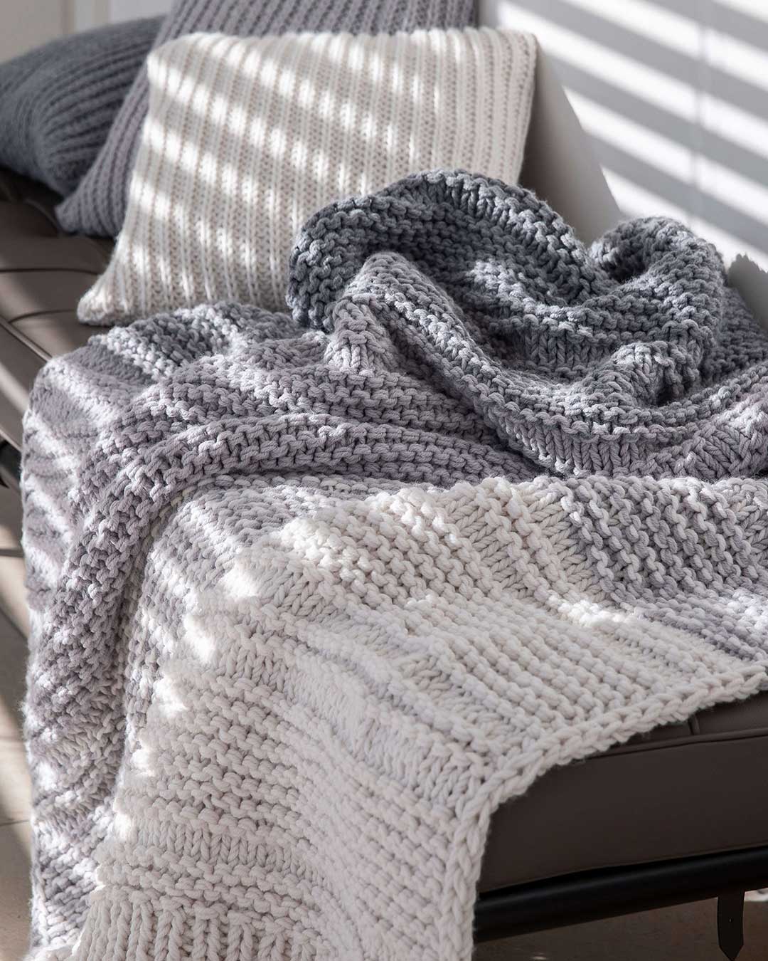 Anleitung Decke 2-fädig gestrickt