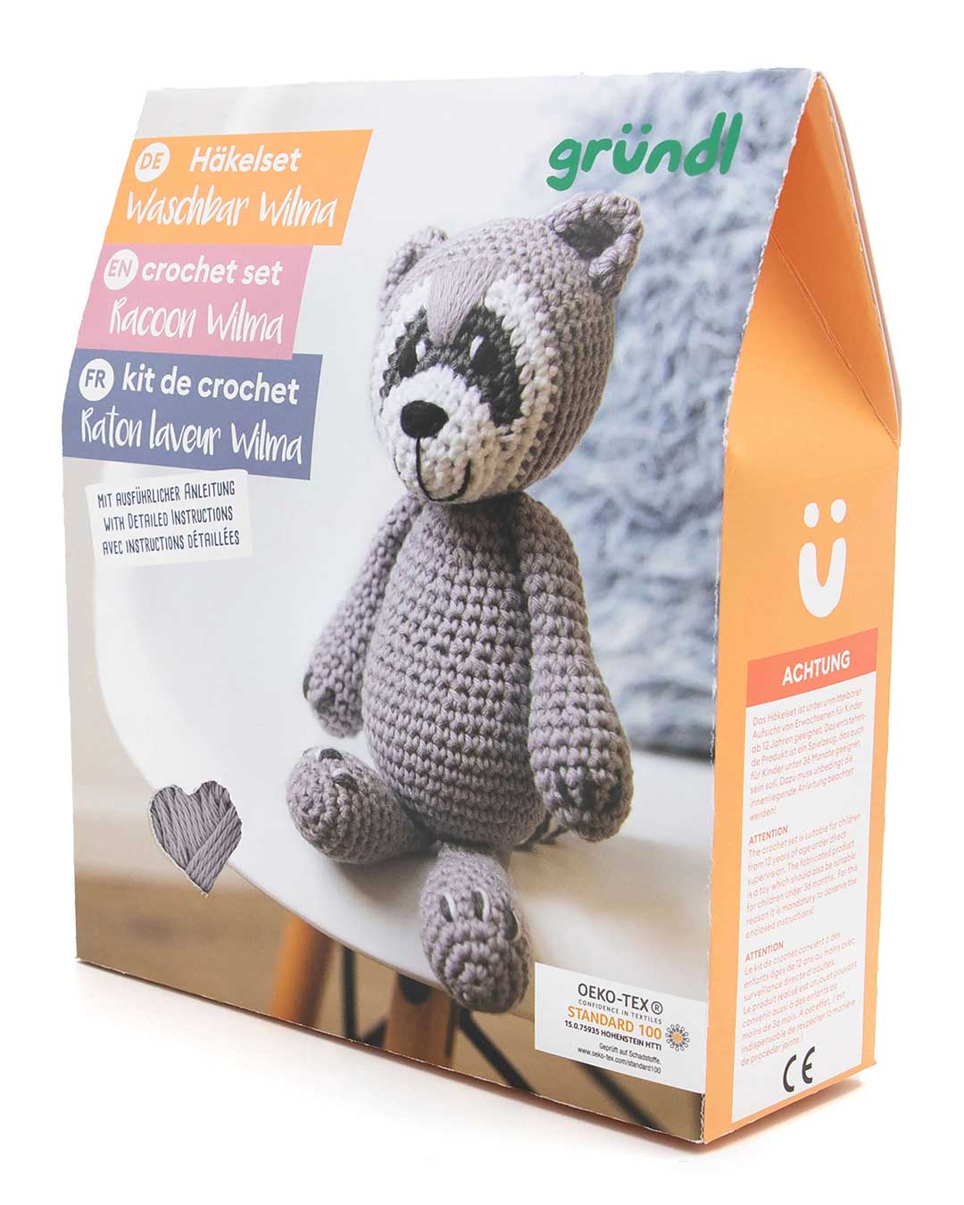 Häkeltiere, Häkelset in BOX - Waschbär