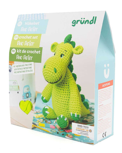 Häkeltiere, Häkelset in BOX - Dino