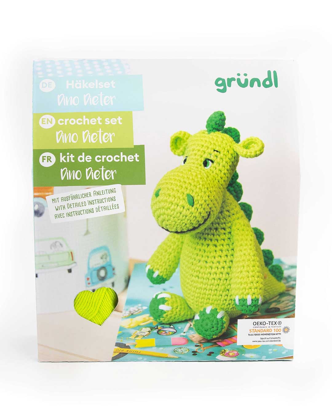 Häkeltiere, Häkelset in BOX - Dino