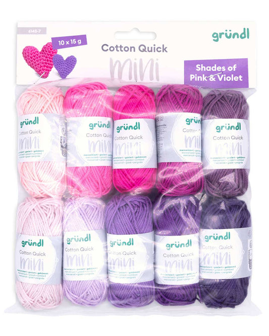 Cotton Quick Mini Shades 10 x 15 g - pink + violett