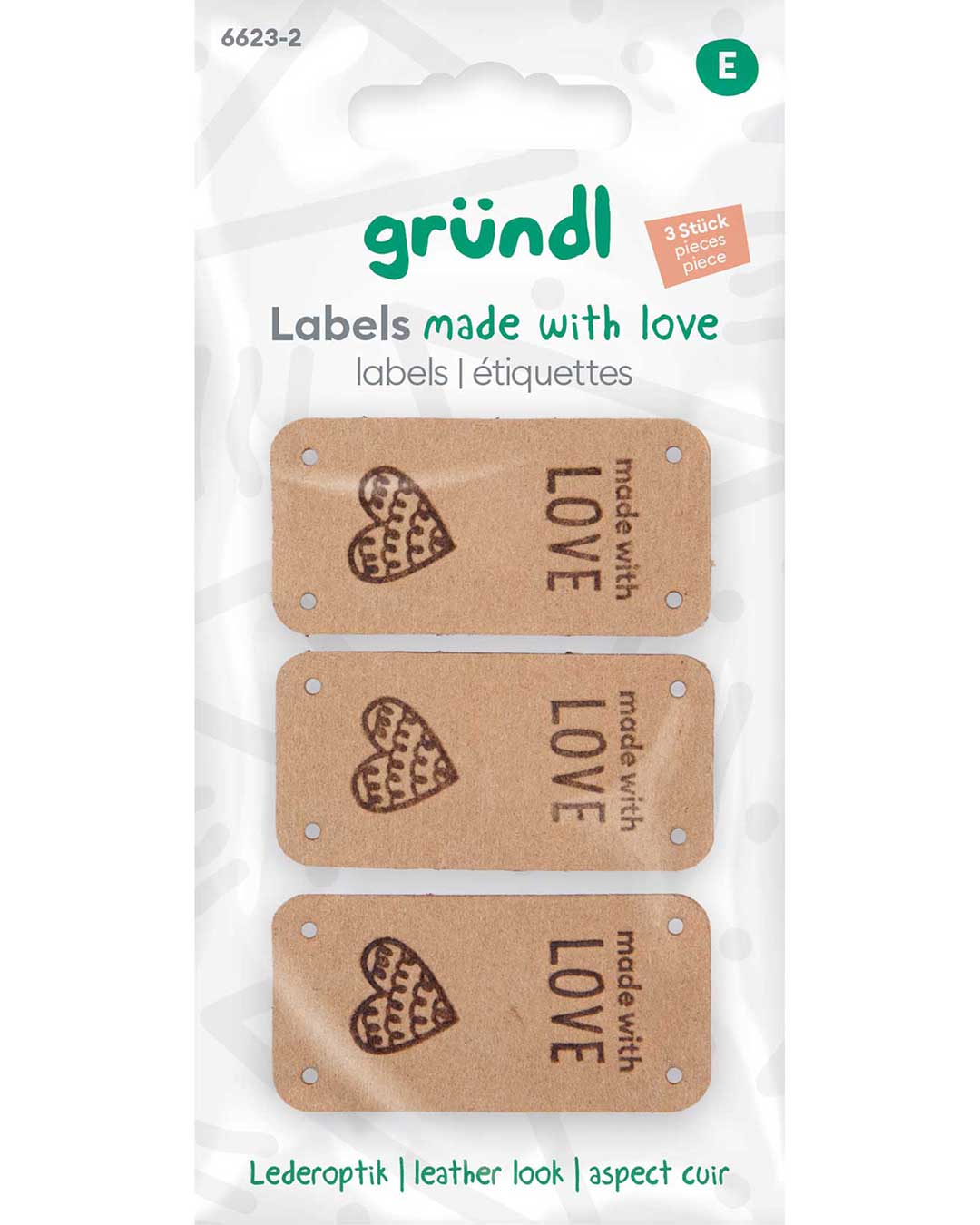 Labels in Lederoptik - braun