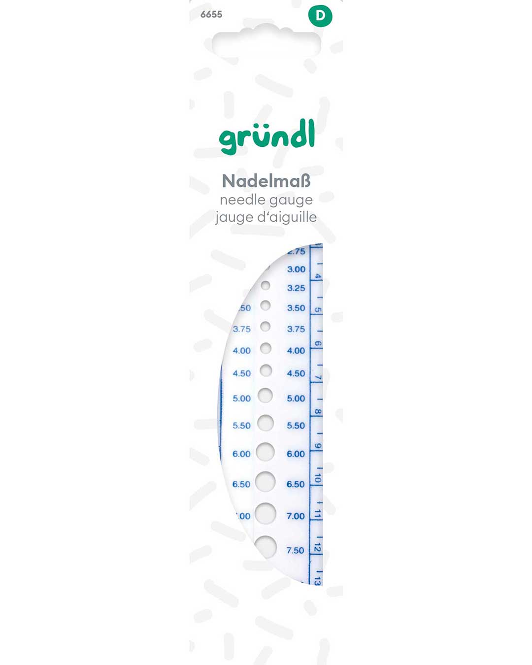 Needle sizer for knitting needles
