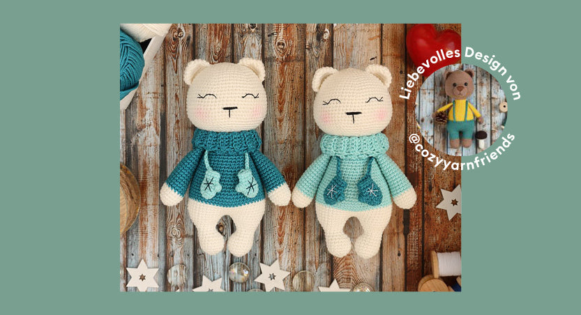 Polar bear amigurumi in collaboration with @cozyyarnfriends