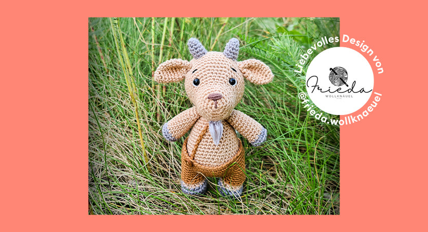 Amigurumi-Ziegenbock Josef in Kooperation mit Frieda Wollknäuel