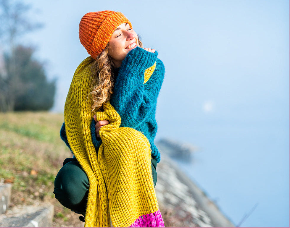 Selbstgestrickte Wintermützen