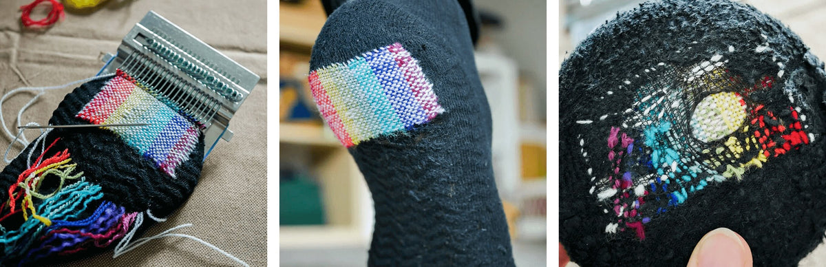 Kreativ Socken stopfen mit Sarah von @ein_koffer_voll_wolle
